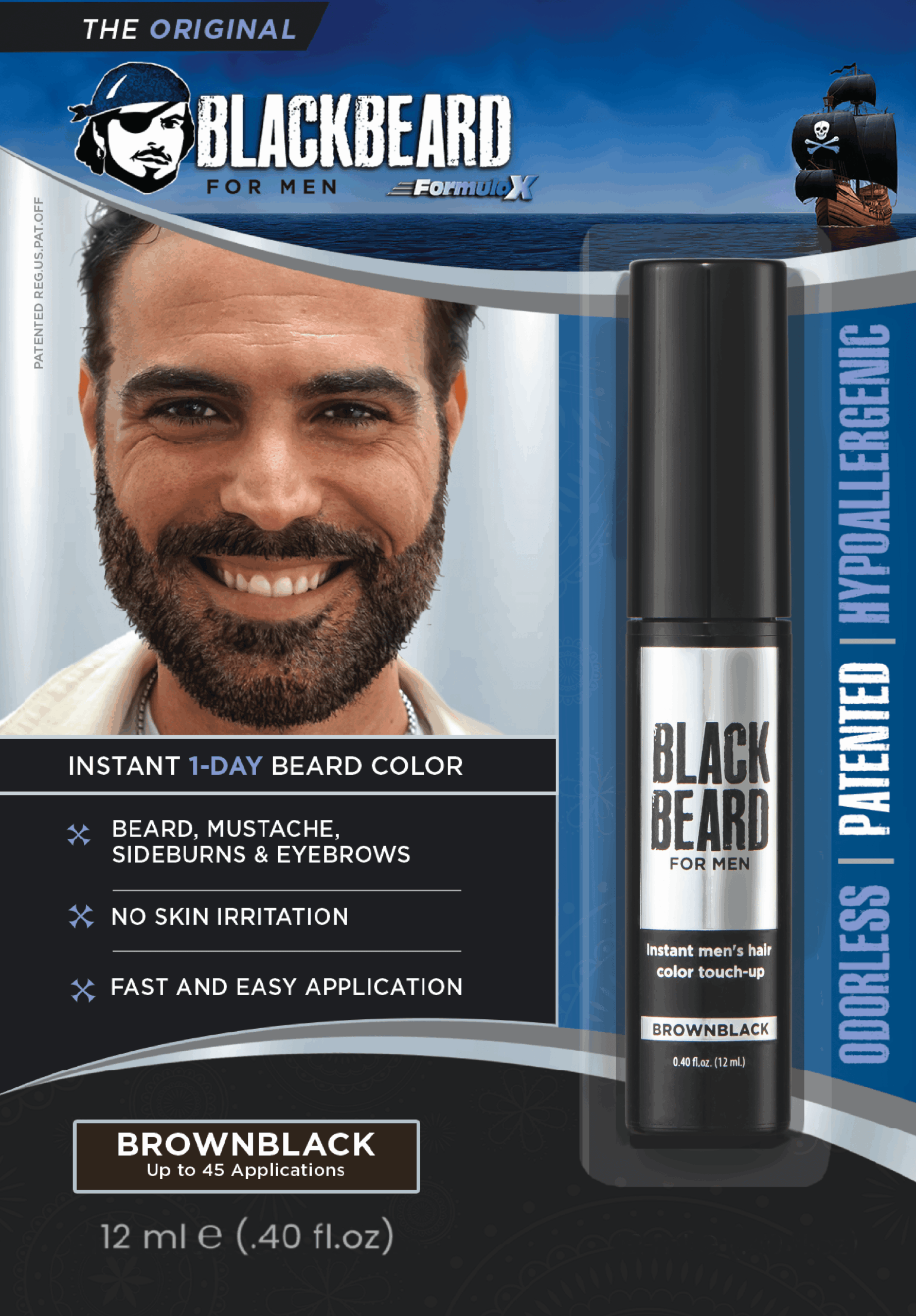 Brownblack brush-on beard color