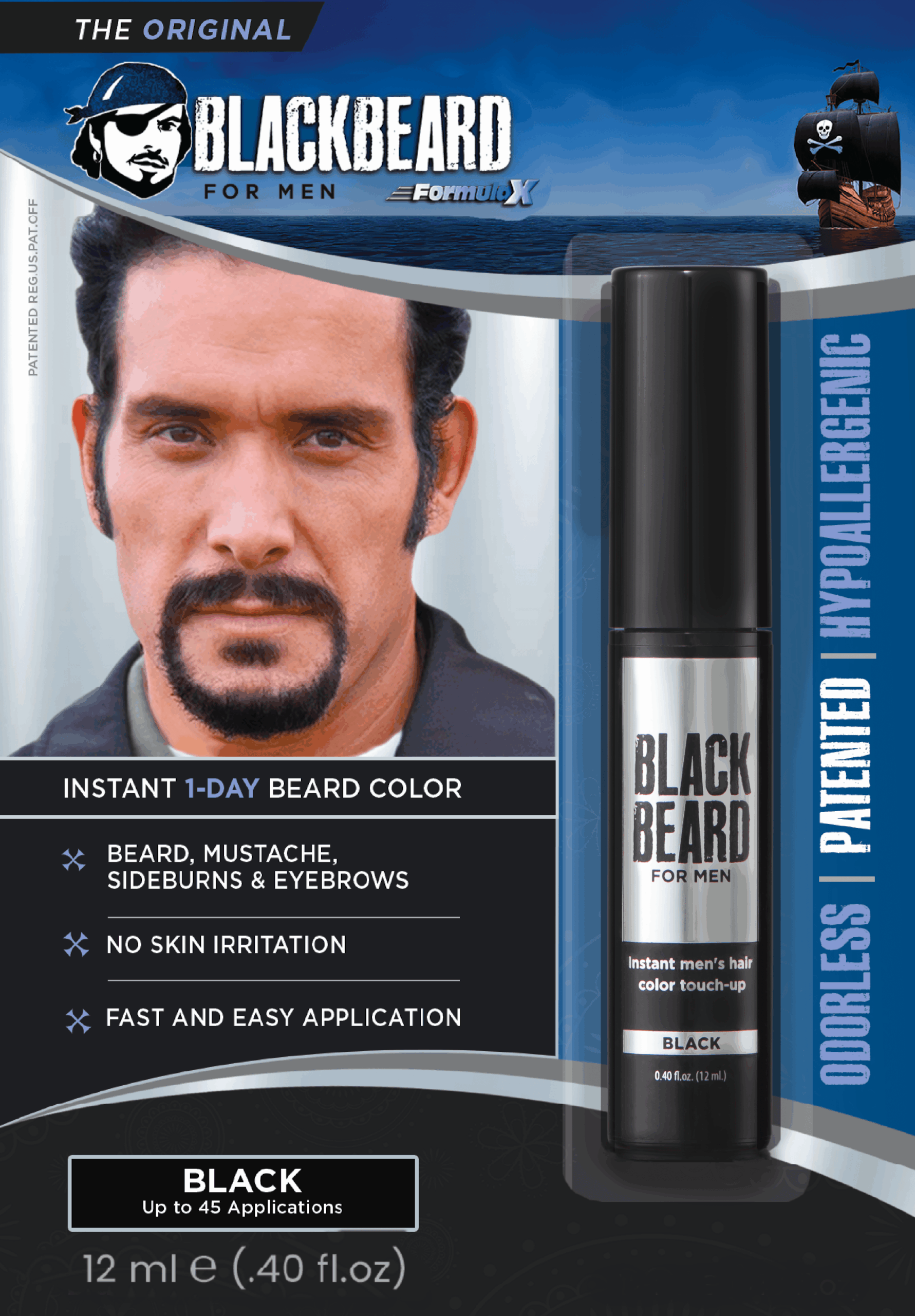 Black brush-on beard color